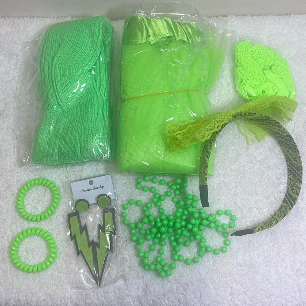 80’s 8pc Green Cosplay Costume